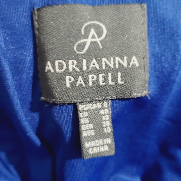 Adrianna Papell Blue Lace Timeless Cocktail Dress Woman's Size 8  Zip Up Back - Picture 9 of 10